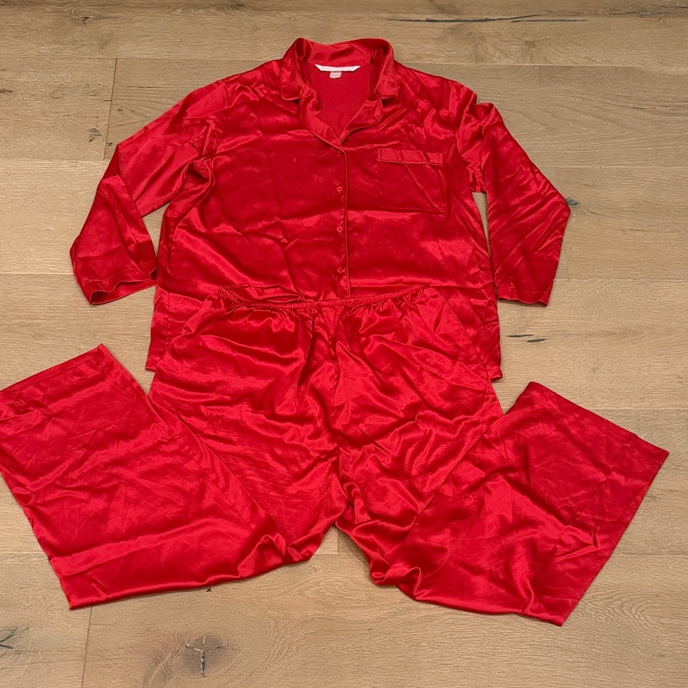 Victoria's Secret Red Satin Pajama Set